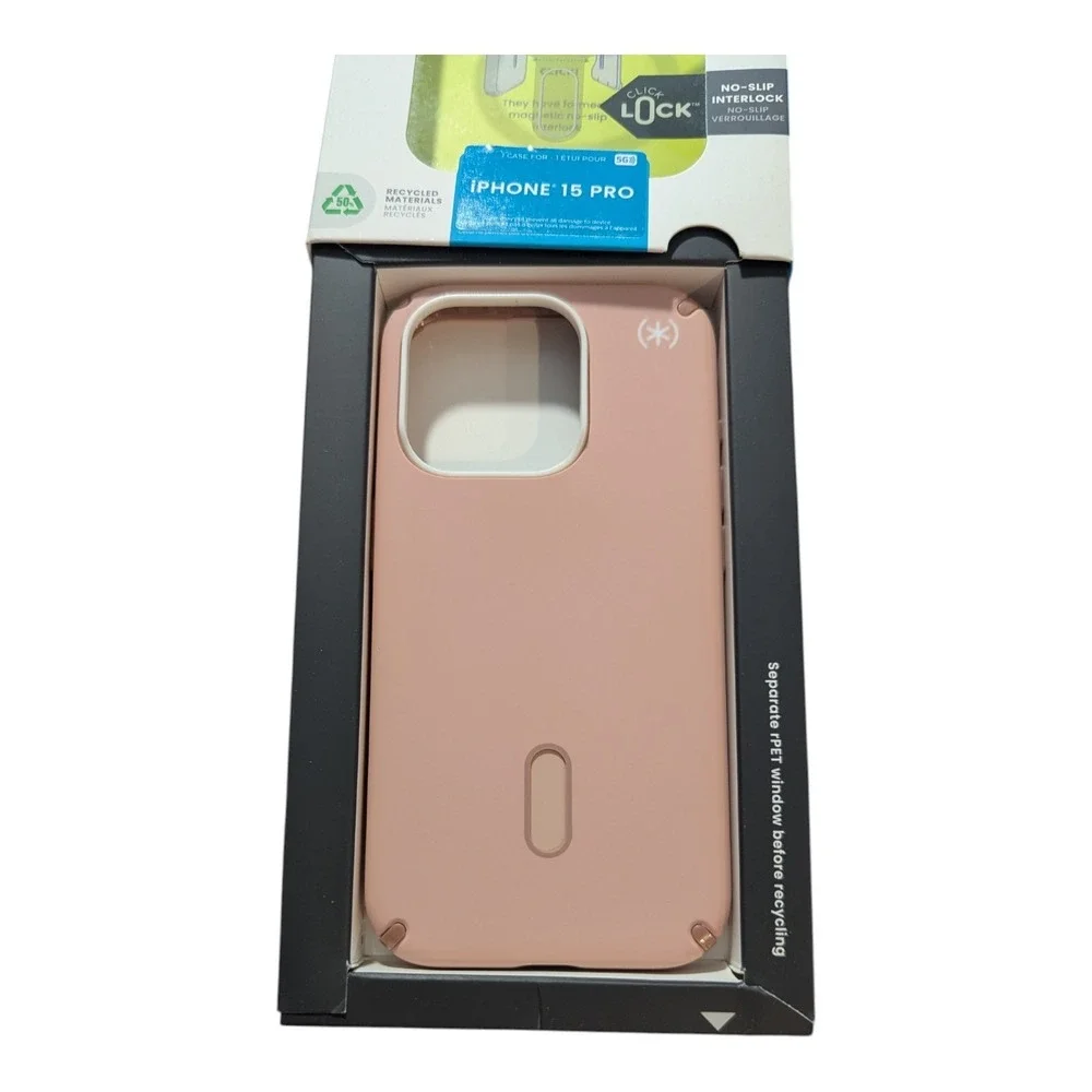 S5-O Speck Presidio2 Pro W/ClickLock&Mag Case for Apple iPhone 15 Pro -pink/Rose